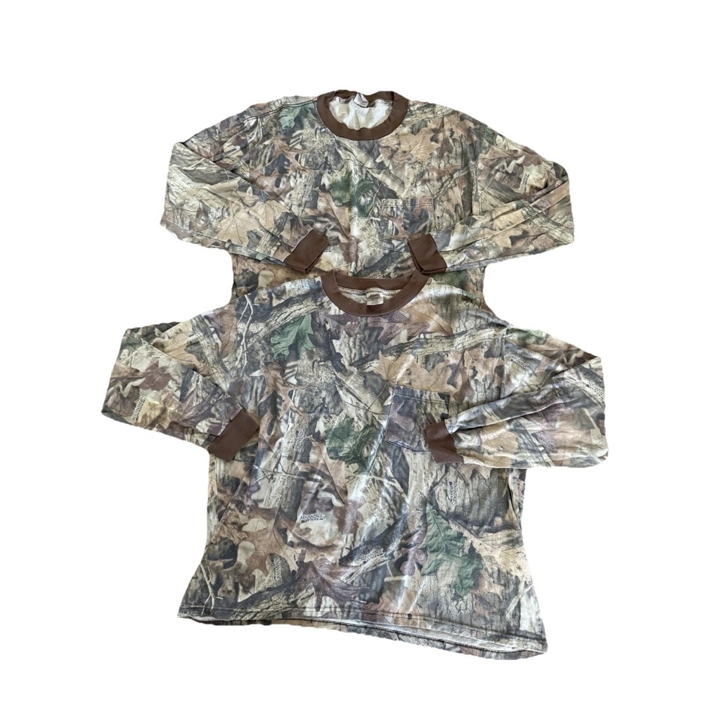 VTG LS Liberty Hunting Shirts  Camo Timber Camo Size 2XL  Lot Of 2 Fast Ship